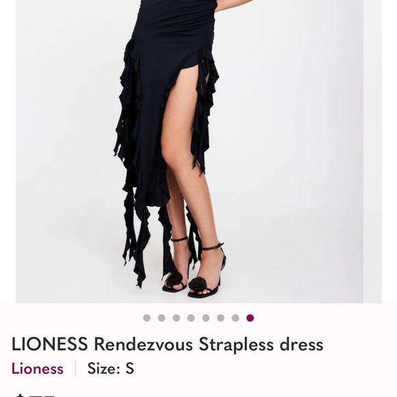 LionessElegant Black Strapless Dress size medium excellent - Picture 7 of 11